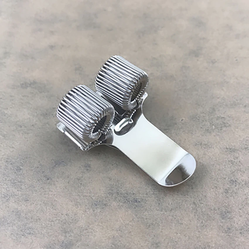 Stainless Steel Pen Holder Single/Double/Triple Hole Metal Spring Pen Holder With Pocket Clip for Home Office pluma titulares: Red