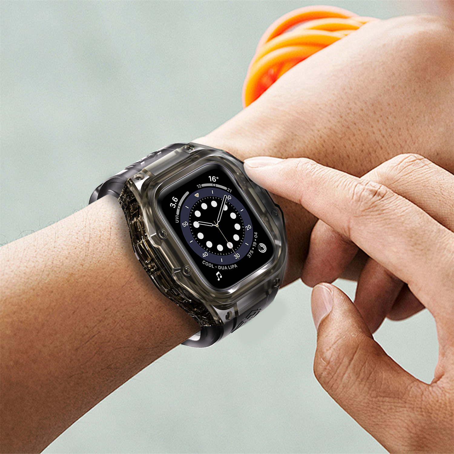 ShellBox IP68 wasserdichtes Sportuhrengehäuse für Apple Watch Serie 10, für iWatch 46 mm S10 Silikonarmbandgehäuse Tauchen und Schwimmen