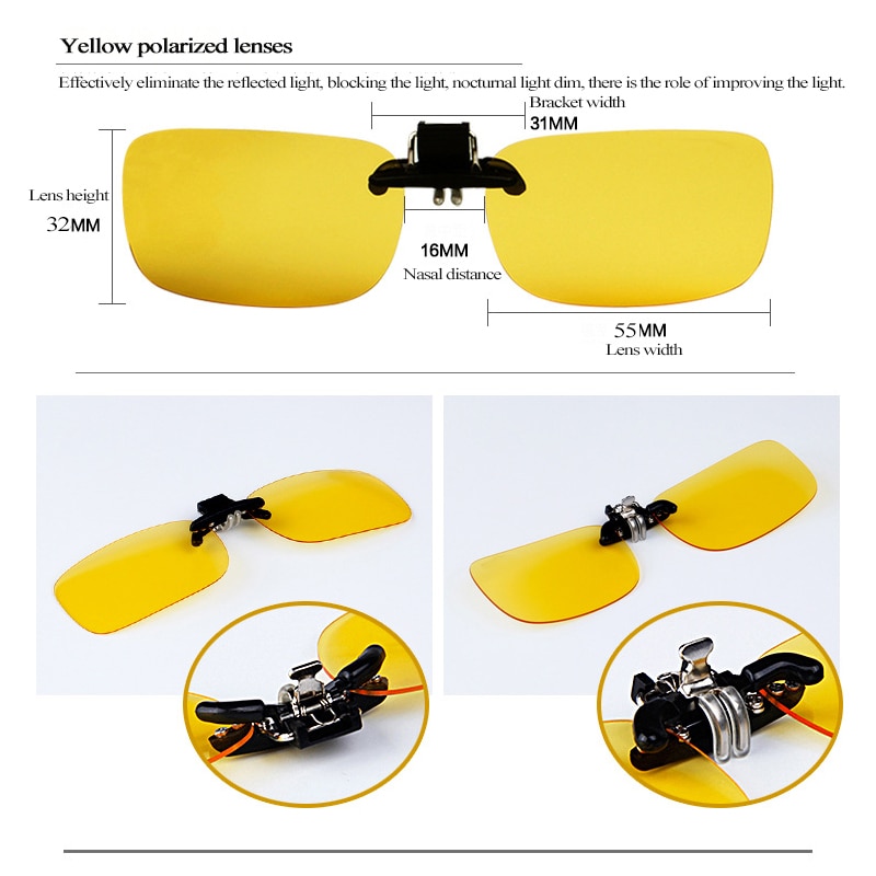 Sireck Flip Up Polarized Sunglasses Clip On Myopia Glasses Men Women Night Vision Goggles UV400 Bike Bicycle Fishing Sun Glasses