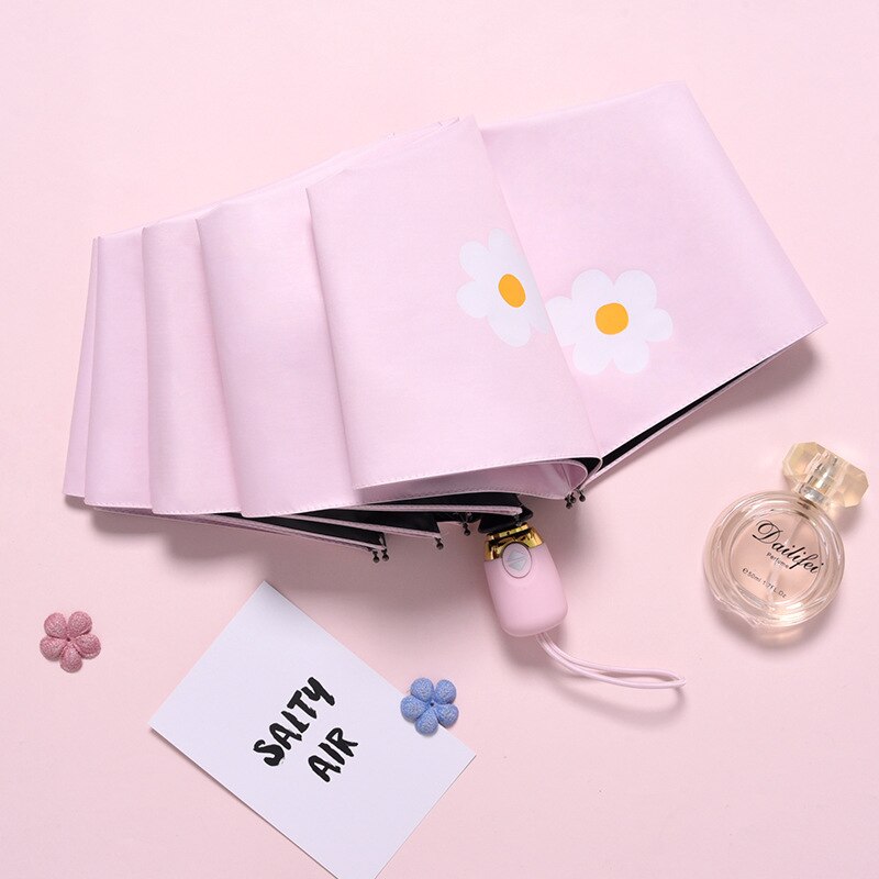 Rain Umbrella Parasol Folding Parasol UV-Protection Rain Or Shine Dual Purpose Umbrella Hipster eye charm san: Automatic Pink  Thick Vinyl