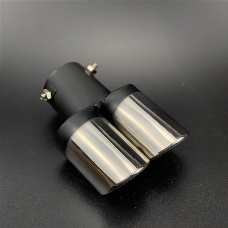 Car Styling Exhaust Pipe Tube Case For SEAT Ibiza Leon Toledo Arosa Arona Alhambra Exeo FR Supercopa Mii Altea Cordoba cupra: A type Straight Silv