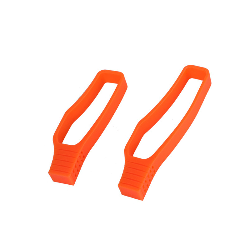 2Pcs Fietsketting Bescherming Ring Mtb Racefiets Rear Vork Anti-Collision Rubber Beschermende Cover Chain Protector Kit: Orange