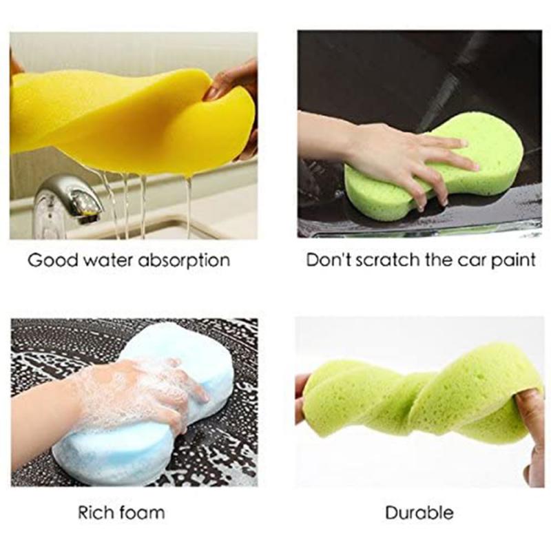 Car Wash Sponge Mixed Color Clean Scrubber Handy Multifunction Wash Sponge Vacuum Compression Package Car Clean Car Accessories