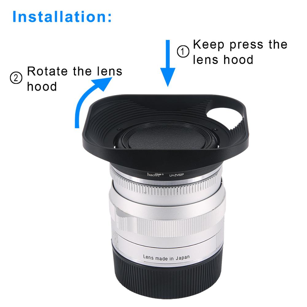 Haoge Metal Square Lens Hood for Carl Zeiss Planar T* 2/50 50mm f2 ZM, 35mm/F2 Lens Hollow Out