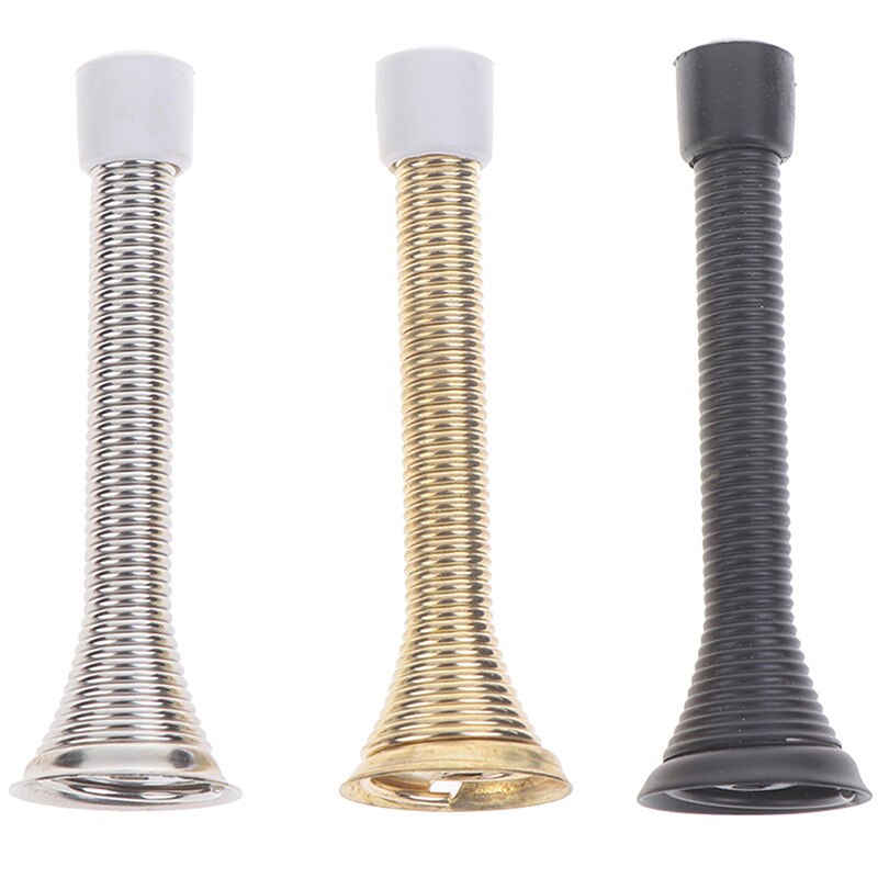 Rubber Cap Metal Door Stops Spring Stopper Wall Mounted Skirting Board 85mm Door Stopper