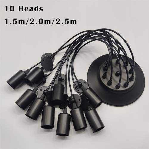 Lampada a sospensione retrò fai da te lampada multipla base E27 cavo nero 0.75mm lampade a sospensione industriali bar sbarra ragno lampade a sospensione: M / Arancione