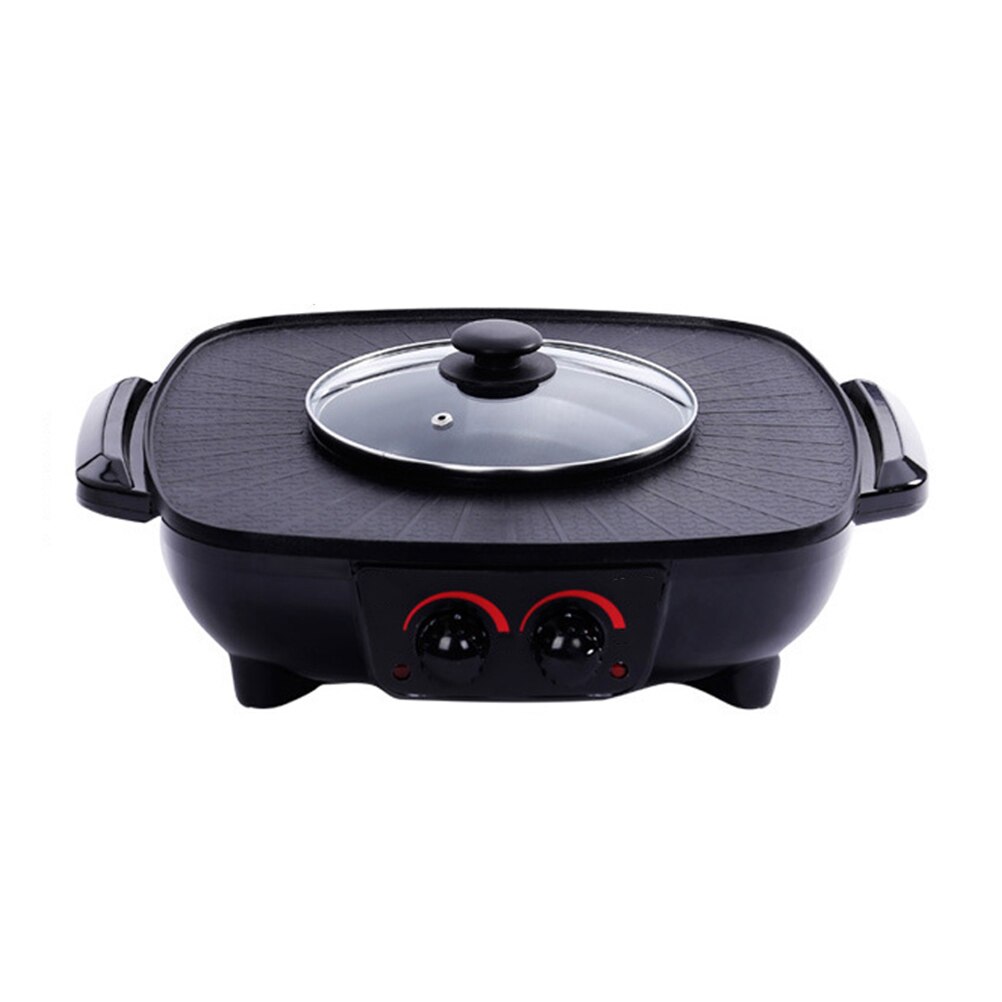 1pc Electric Pot Nonstick Double Control Multifunctional Cooking Pots Shabu Machine for Restaurant Kitchen