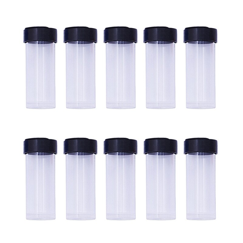 MIUSIE 10Pcs Clear Plastic Embroidery Felting Sewing Needles Container Pin Needle Storage Tubes Bottle Holder Storage Cases: 10pcs Small Black
