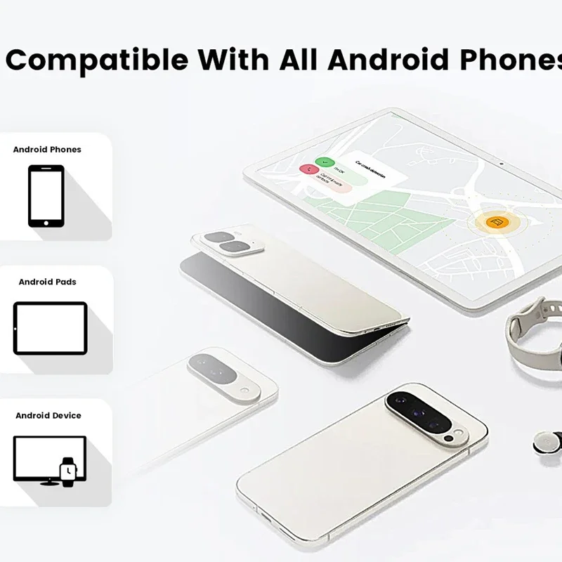 Mini rastreador inteligente con Bluetooth, localizador portátil con Bluetooth, Google Find My Device para Android, buscador de llaves de artículo antipérdida