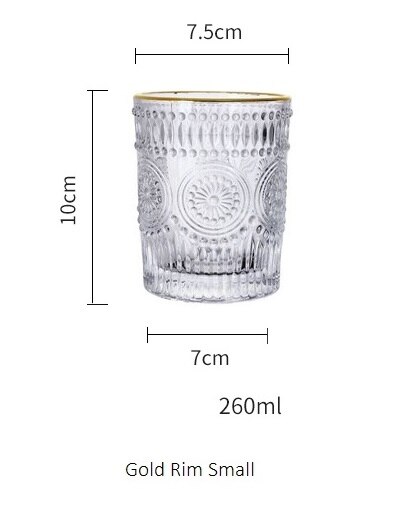 Retro europæisk stil præget mønster glas vand glas mælk juice dink glas vin kop 260ml 380ml gammelt glas: 02