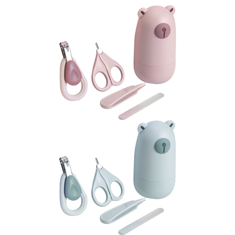 Baby Nagel Pflege einstellen Bausatz 5 Stück Nagel Schermaschinen einstellen niedlich Bär fallen Nagel Schermaschinen Pinzette Schere Nagel Datei für kleinkinder.