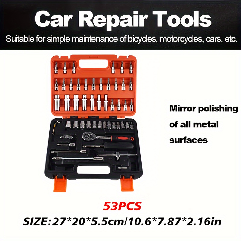 Kit de herramientas de reparación de automóviles de acero inoxidable para motocicletas todoterreno, accesorios completos de mantenimiento automotriz