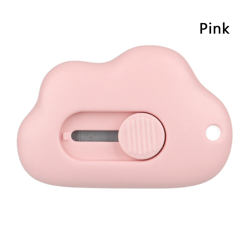 2Pcs Mini Utility Knife Cloud Shape Cutter Cutting Letter Envelope Opener Mail Knife School Office Supplies Utility Knife: pink