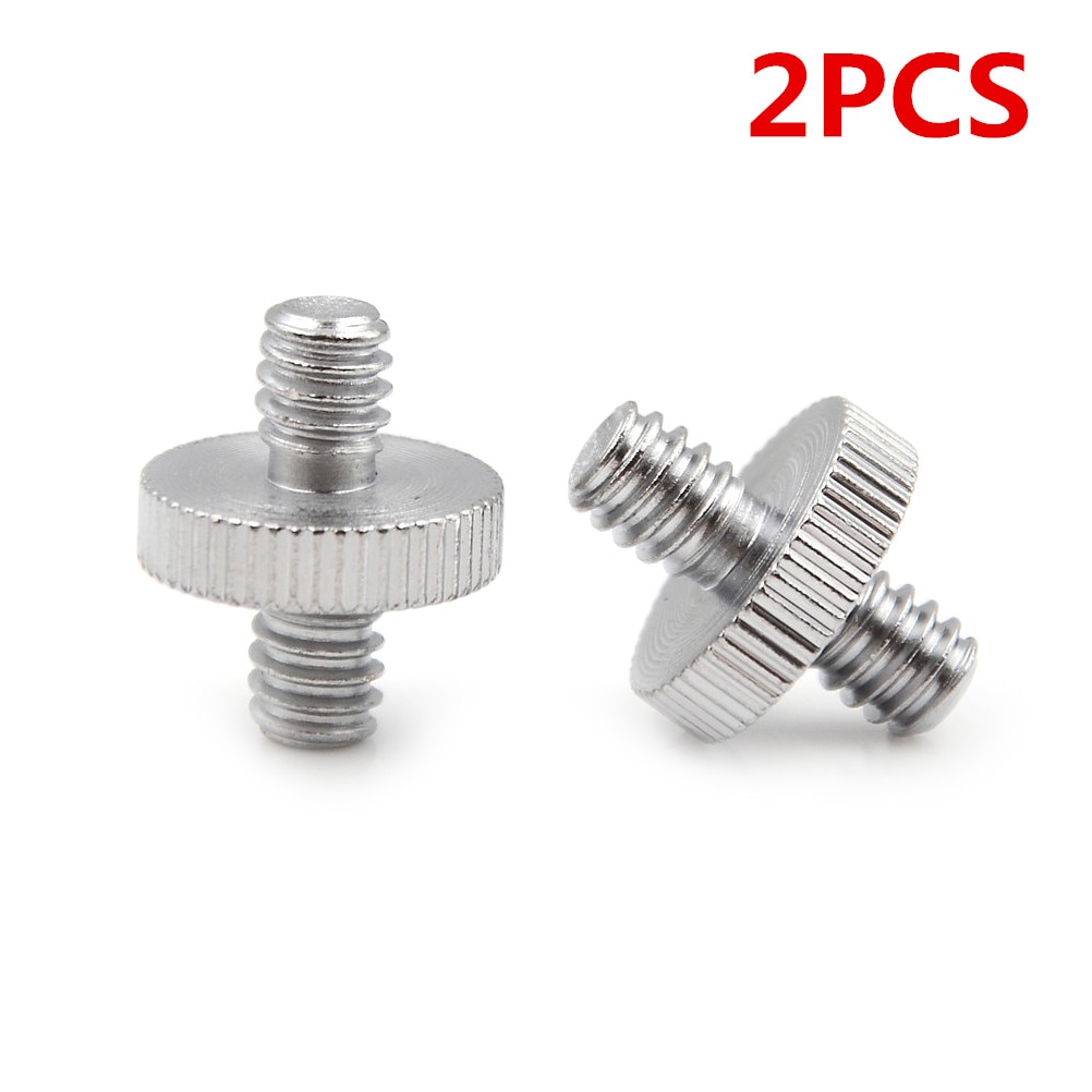 2Pcs Rvs 1/4 "1/4" Male Naar 1/4 "Mannelijk Schroefdraad Adapter Schroefdraad Foto Accessoires