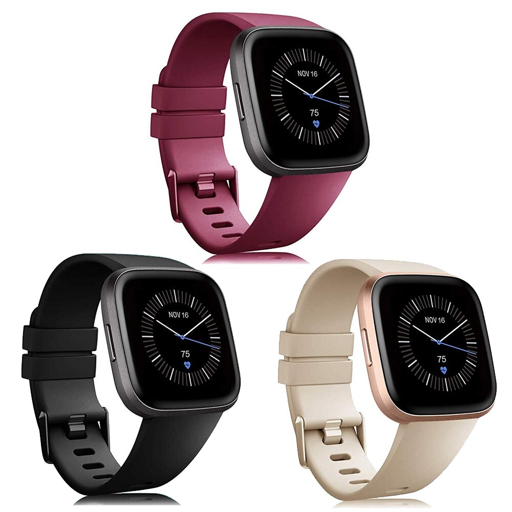 3pcs Strap For Fitbit Versa 2 Band Soft Silicone Wrist Waterproof Replacement Watch Strap For Fitbit Versa/Versa 2: 3 / S