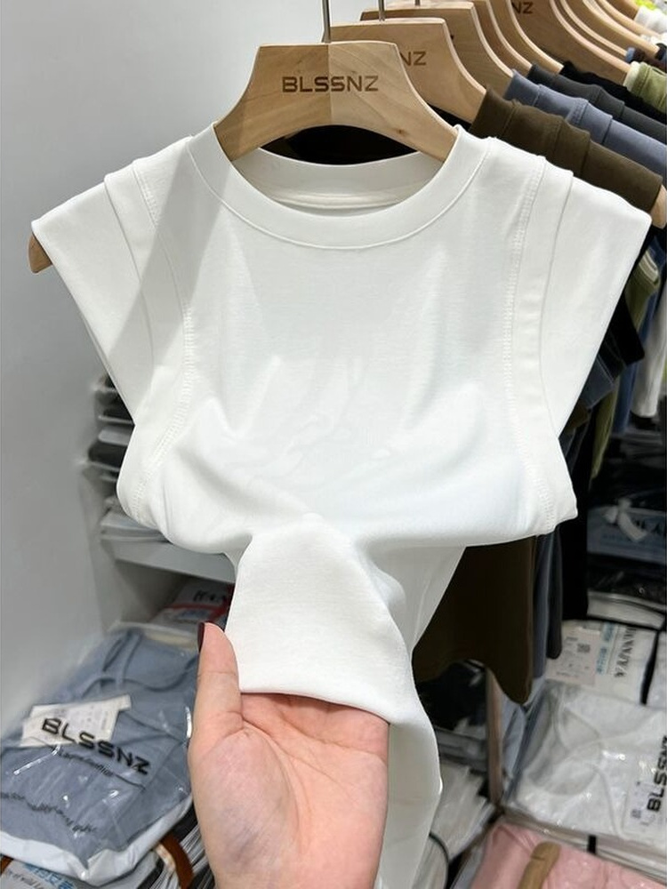 Camiseta de verano para mujer, ropa para niña, Tops ajustados de algodón, Top corto de manga larga para mujer, camiseta Sexy Canale Y2k