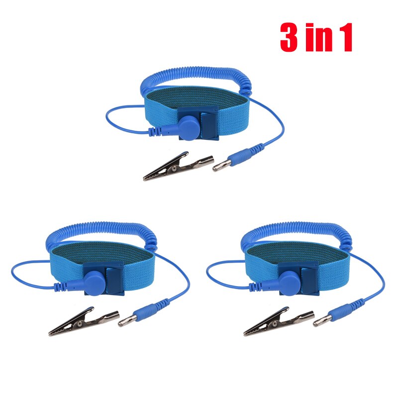 Adjustable Anti Static Bracelet Electrostatic ESD Discharge Cable Reusable Wrist Band Strap Hand With Grounding Wire