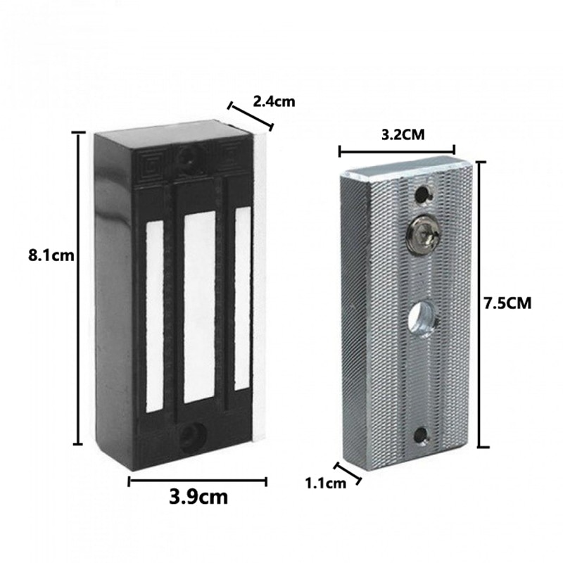 Magnetic Electric Lock Electromagnetic Door Lock DC 12V Single Door Lock Holding Force 60KG-350KG for access Control system