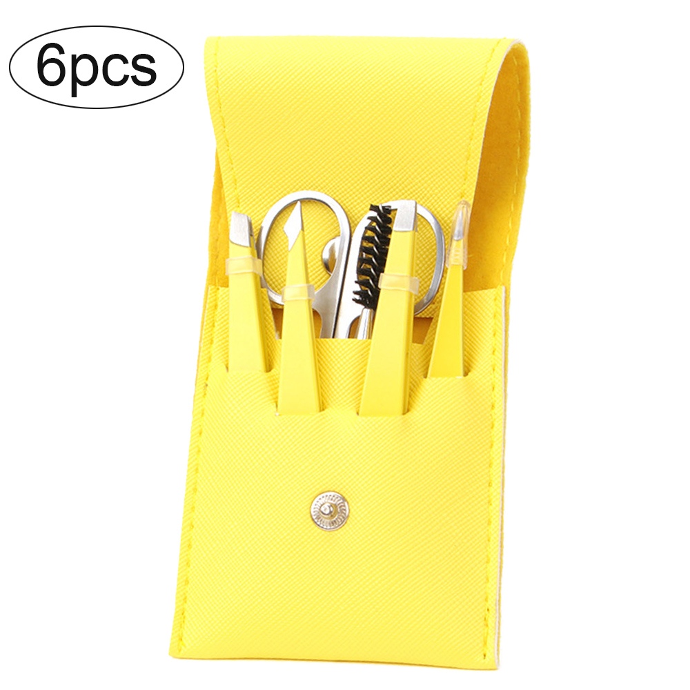 Juego de pinzas para depilación de cejas, pinzas para pestañas de acero inoxidable, punta plana inclinada, herramientas de maquillaje, 4/6 Uds.: Rosa