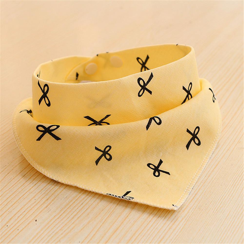 Kuulee Baby Cute Printing Patterns Double-layer Snap Button Bib Triangle Towel: Yellow bow