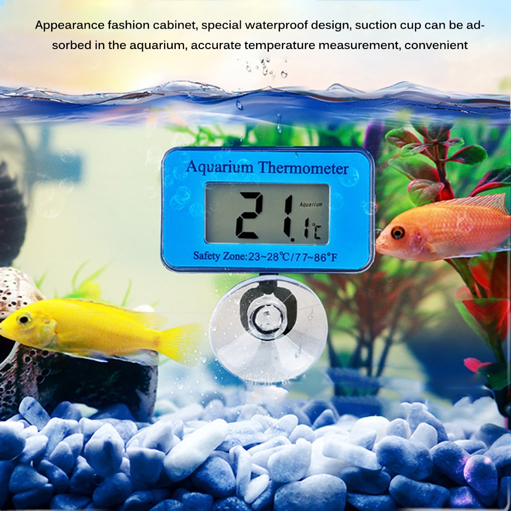 Waterdichte Digitale Lcd Fish Tank Thermometer Onderwater Temperatuur Met Zuignap Aquarium Water Temperatuur Meter