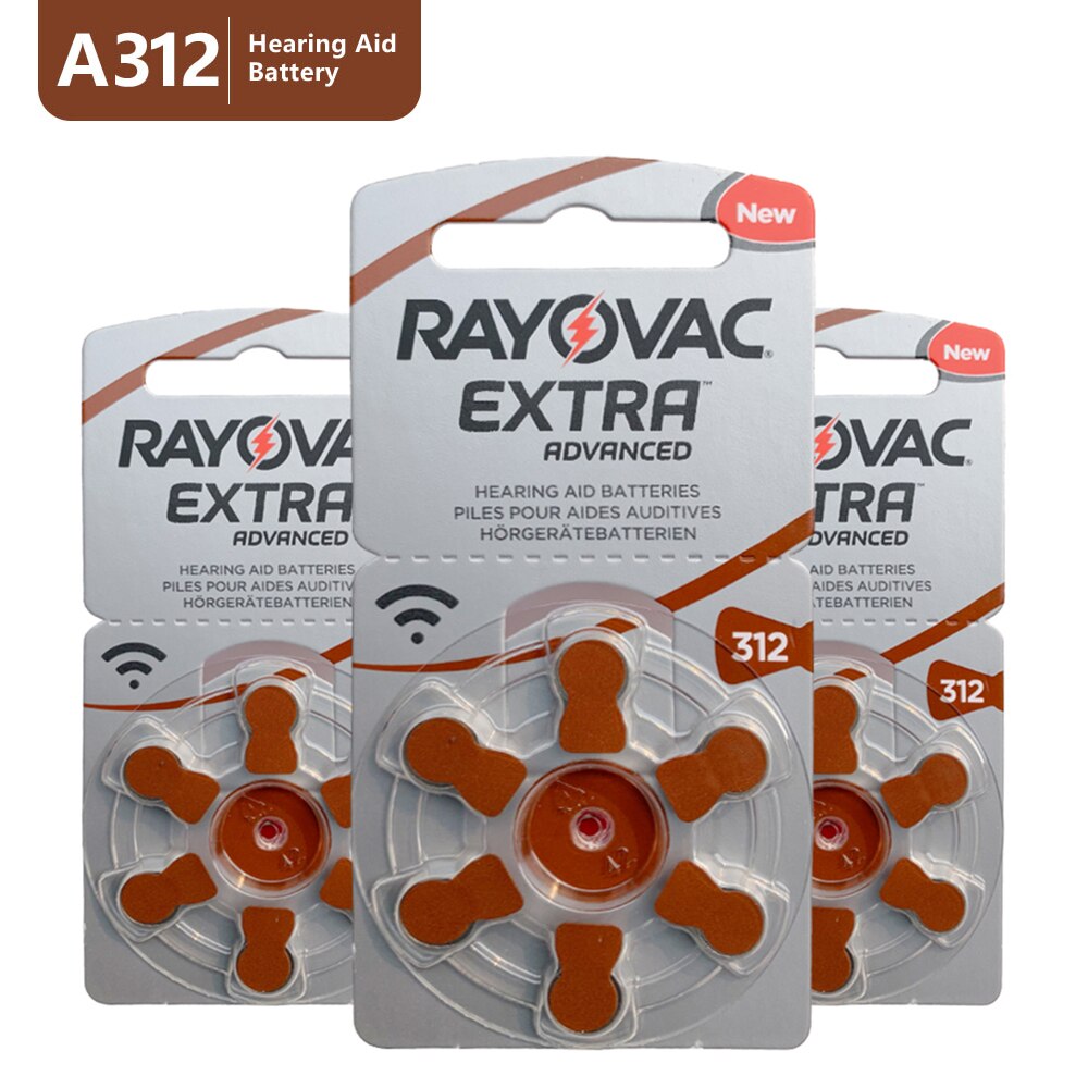 60 Pcs Rayovac Extra Prestaties Gehoorapparaat Batterijen 312 312A A312 PR41. Zink Air Gehoorapparaat Batterij