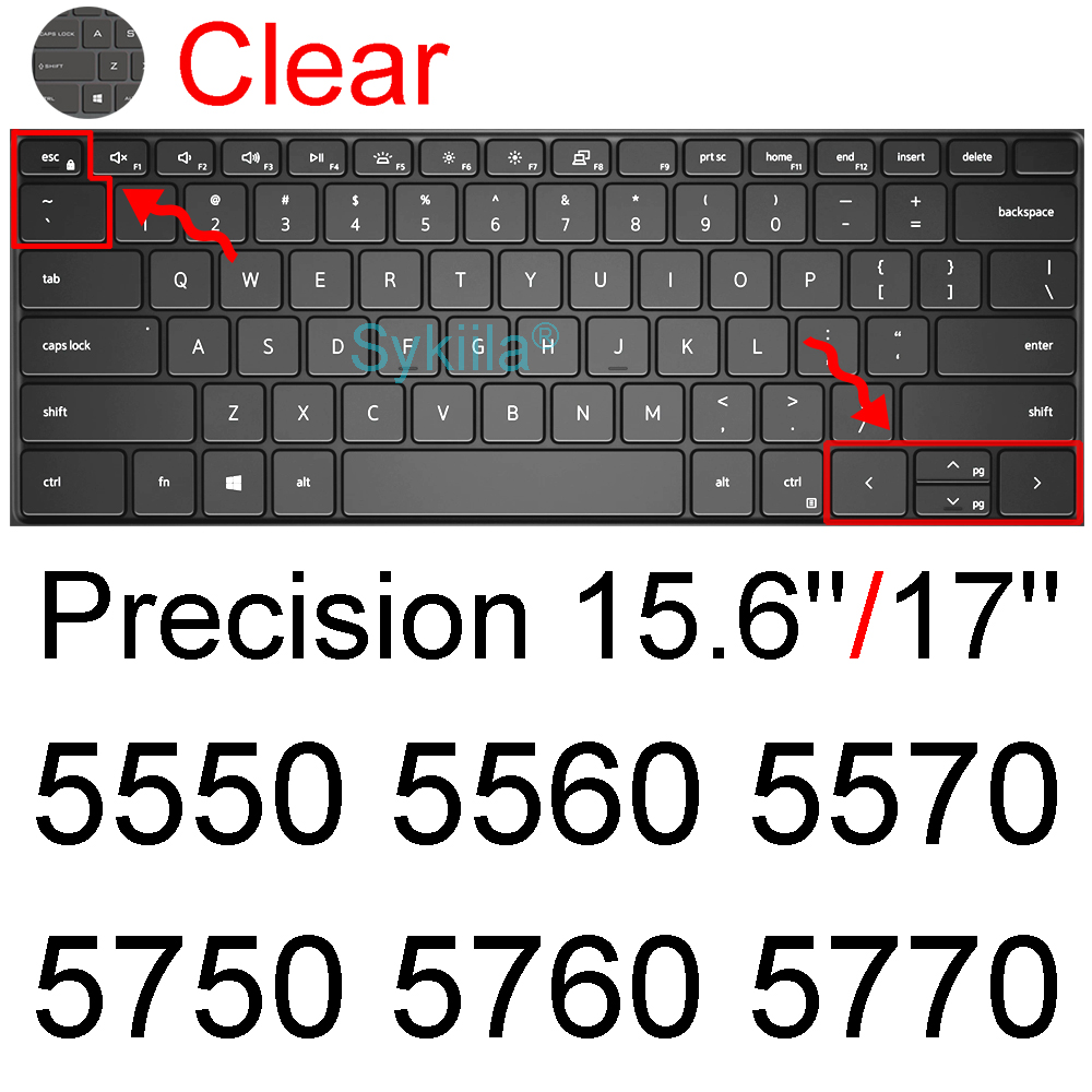 Keyboard Cover for Dell Precision 7550 7560 7750 7760 7720 7730 7740 Mobile Workstation 15.6 17.3 Silicone Protector Skin Case: Blue