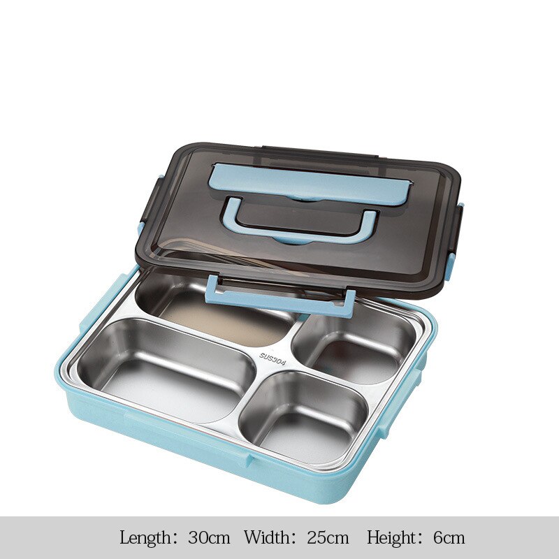 Japanse Kinderen Lunchbox 304 Rvs Bento Lunch Box Met Compartiment Servies Magnetron Voedsel Container Doos: D