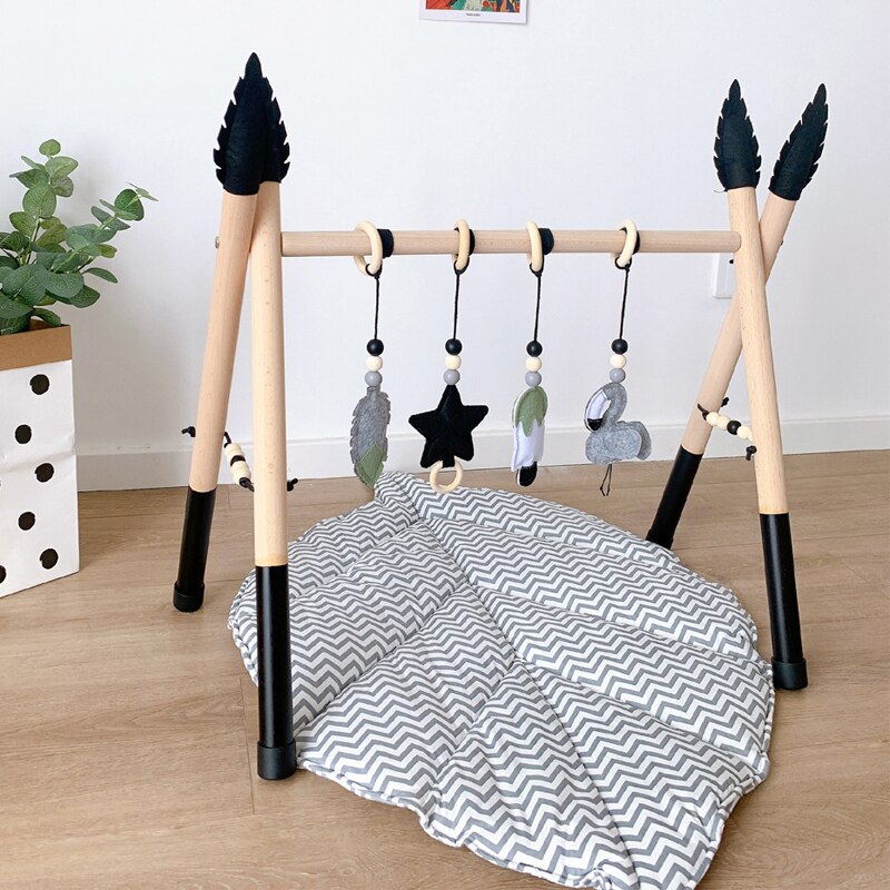 New Arrival dziecko drewniane aktywność siłownia zagraj w przedszkole Sensory Ring-Pull zabawka Fitness rama wystrój pokoju wieszak na ubrania zabawki dla dzieci