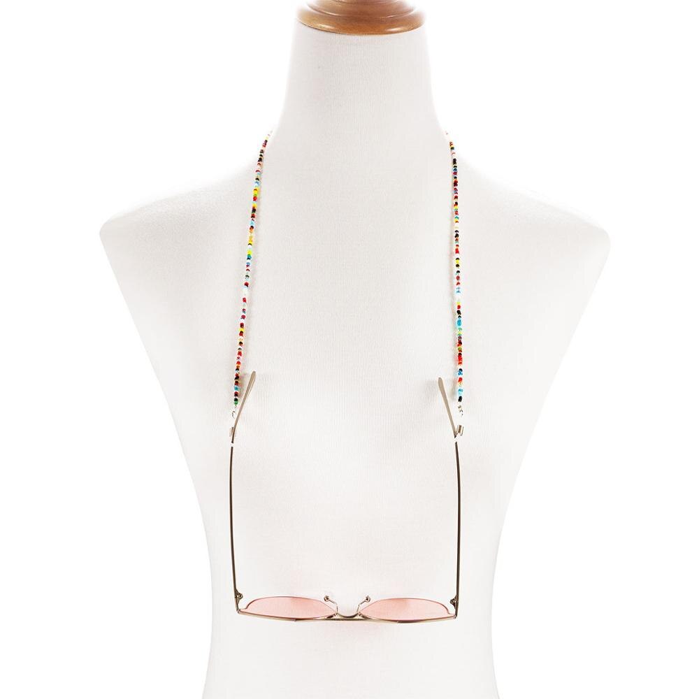 Kralen Ketting Zonnebril Mode Multicolor Minimalistische Glazen Ketting Glazen Kralen Silicagel Anti-slip Ring Lange Ketting Accessoire