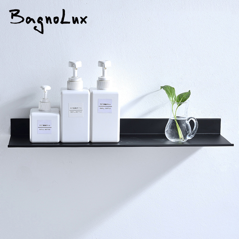 Badkamer Accessoires 30-50Cm Moderne Mat Zwart Badkamer Planken Keuken Wandplank Douche Bad Opbergrek