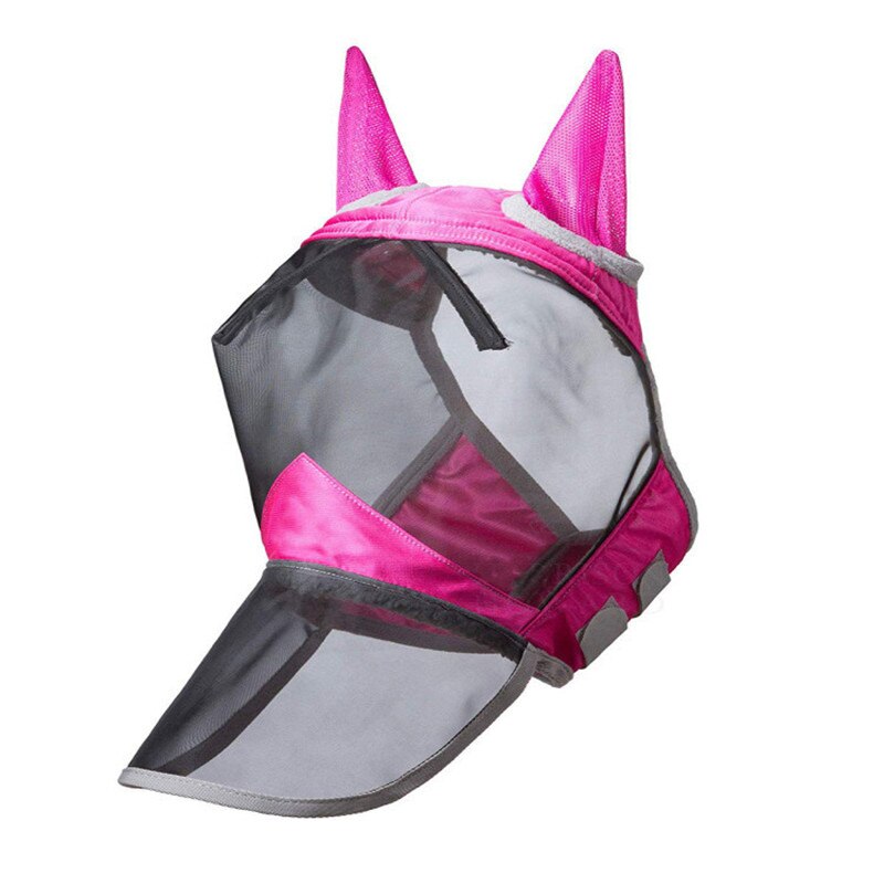 Paard Afneembare Mesh Masker Paard Fly Masker Met Oor Bescherming Volledige Gezicht Maskers Anti-Muggen Paardensport Levert Paard Apparatuur