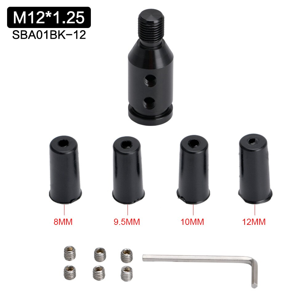 Universal Car Manual Gear Shift Knob Adapter For M10x1.5/M12x1.25 Thread Aluminum Alloy Car Accessories WLR-SBA01: M12x1.25 Black