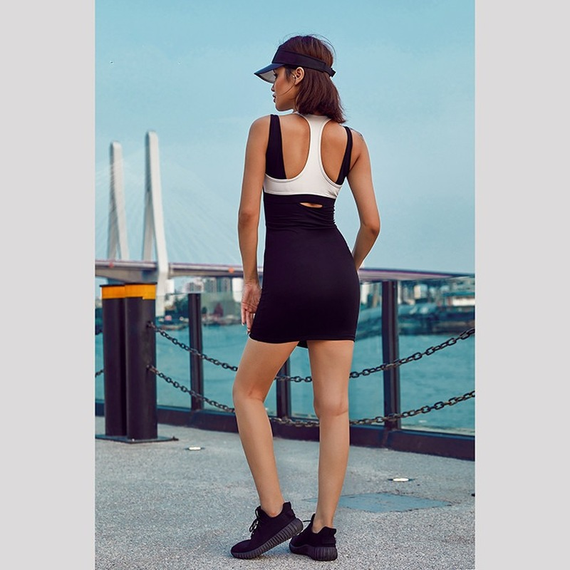 2022 Tennis Jurk Sport Jurk Anti-Licht Een Stuk Yoga Kleding Ademend Sneldrogend Fitness Kleding vrouwen Tennis Rok