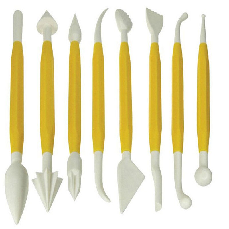 Fondant kage værktøj sæt  of 8 stk/sæt fondant udskæring kniv chokolade kage udskåret blomster udskæring gruppe ælte plastpind