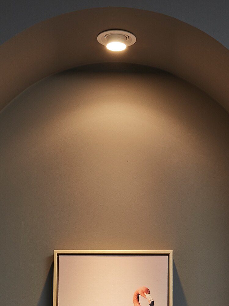 MOONSHADOW Led Spotlight Embedded Living room Downlight Ceiling Hole Lamp Concealed Household Round Panel Light 220V