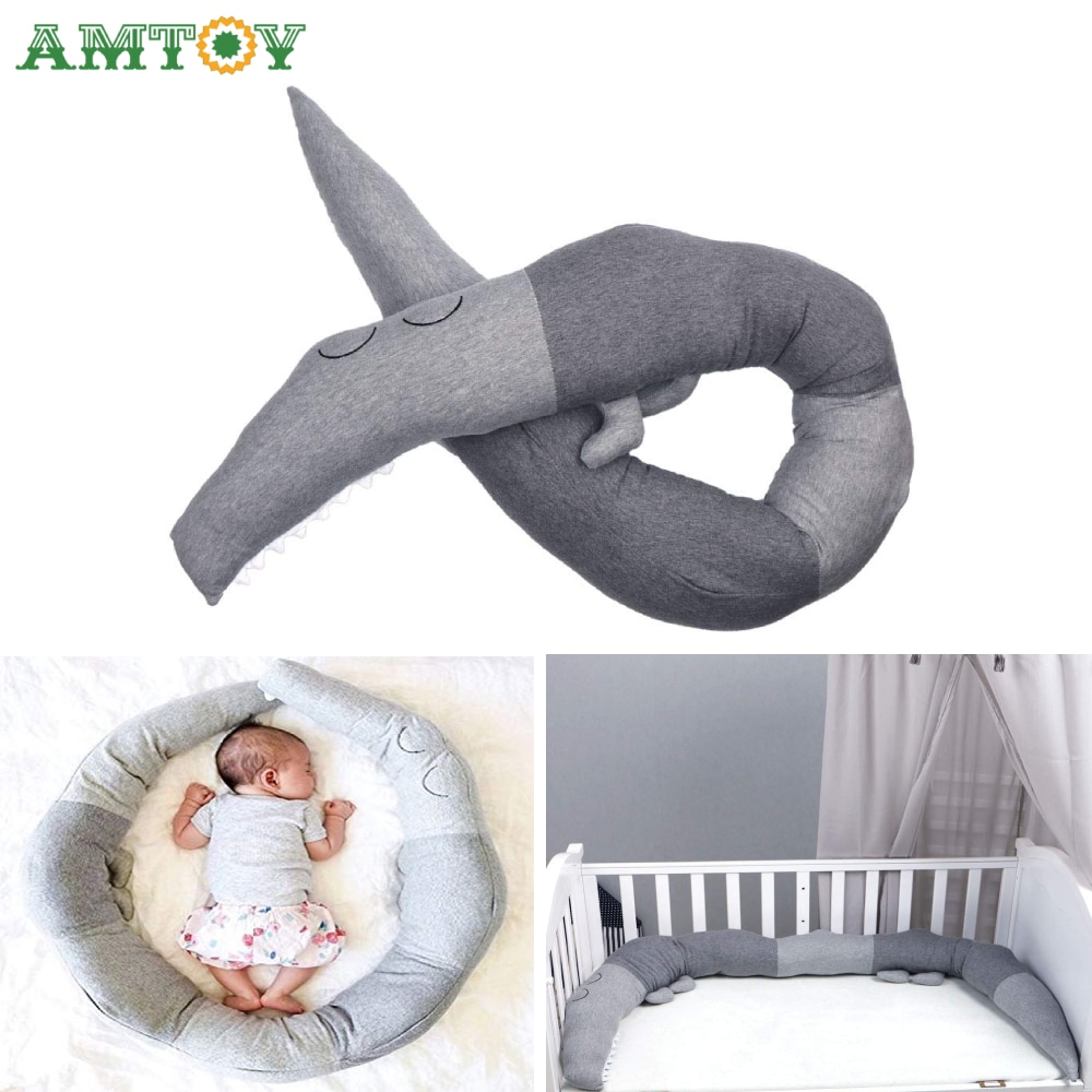 185CM Newborn Baby Bedding Cartoon Baby Crib Bumper Crocodile Pillow Infant Cradle Kids Bed Fence Decoration Room Accessories