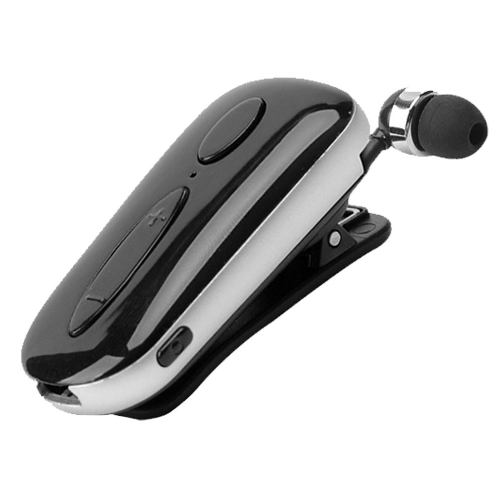 eCos Stereo Wireless Bluetooth Headset Calls Remind Vibration Wear Clip Driver Auriculares Earphone For Phone: Black