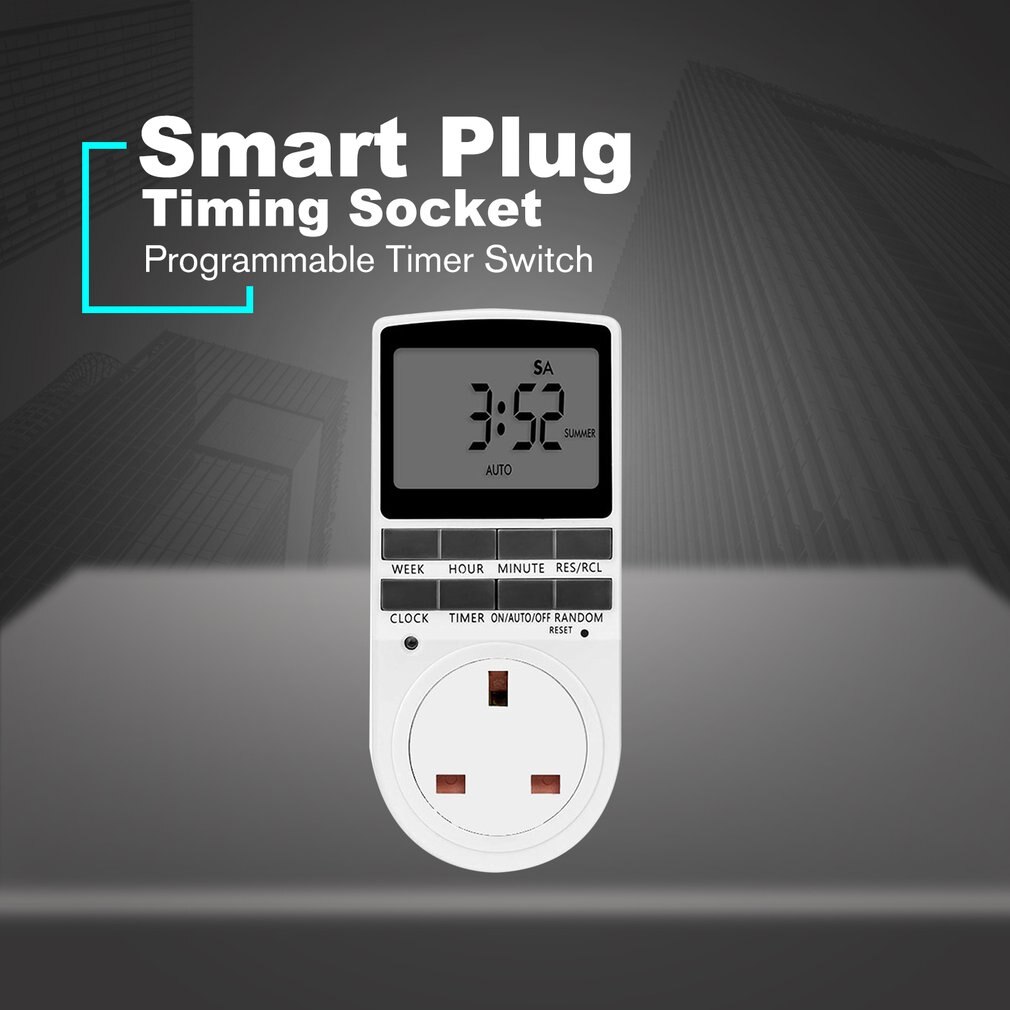 Large LCD Display Programmable Weekly Digital Smart Timer Switch Outlet Plug Timing Socket Countdown for Kitchen