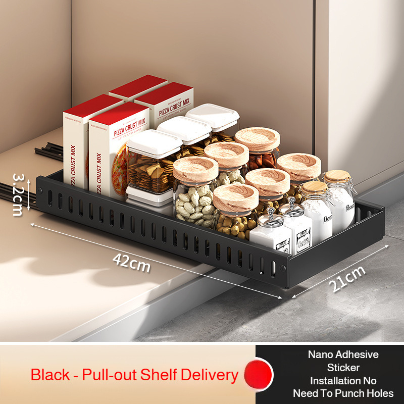 Regulowany organizer na naczynia kuchenne z wieloma poziomami, uchwyt na garnki i patelnie, oszczędzający miejsce regał robić szafki i blatu.: czarny