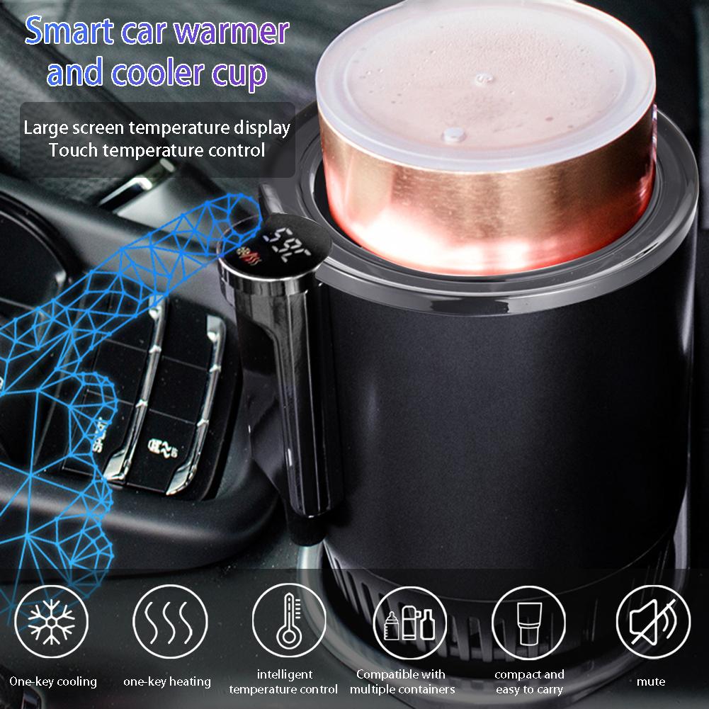 12v 2 in 1 bil kopvarmer automatisk køling varmekop med smart digital display krus kølerholder
