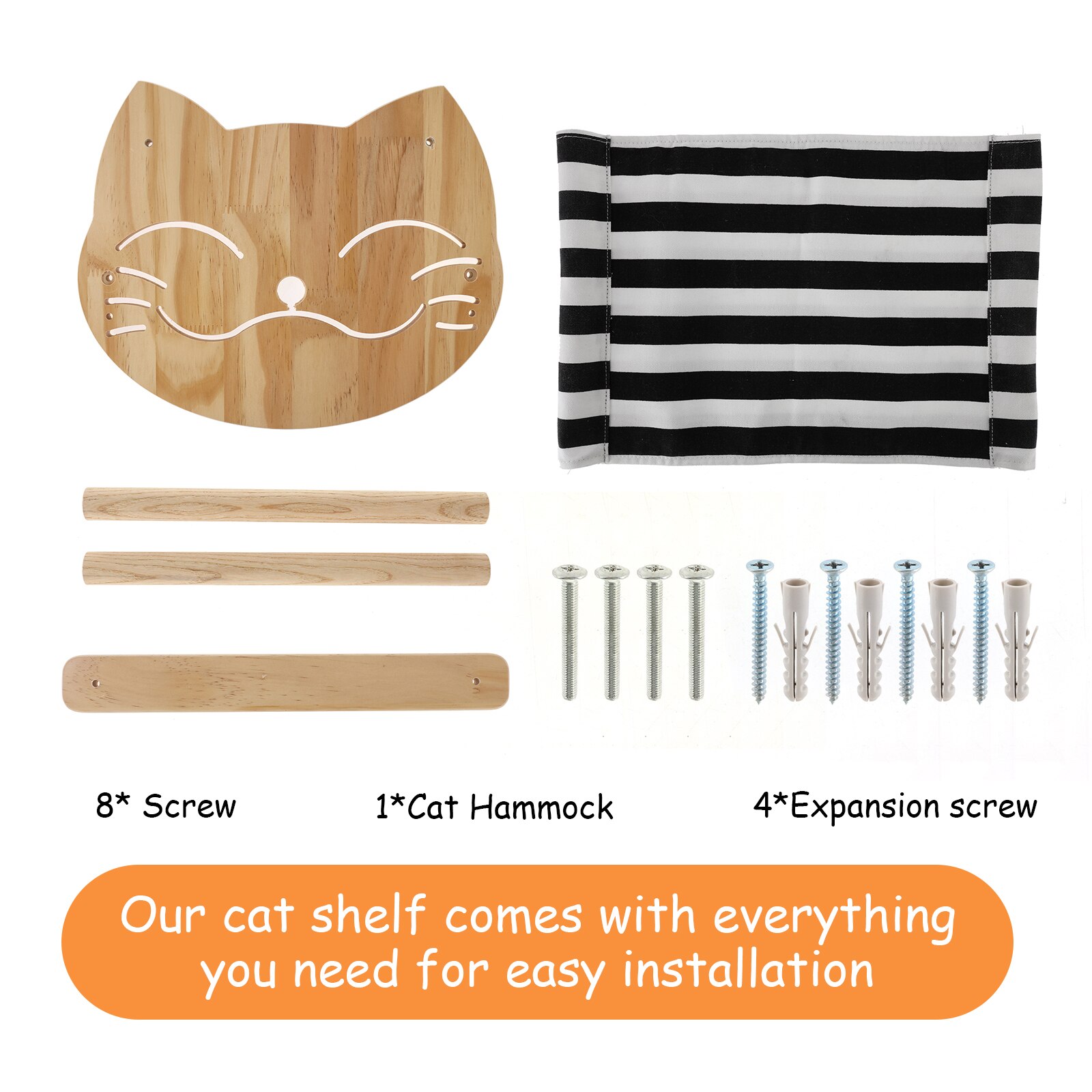 Kattehengekødu veggmontert katt klatrehylle firetrinns kattetrapp til klatring sove leke slappe sitte sitte kattemøbler