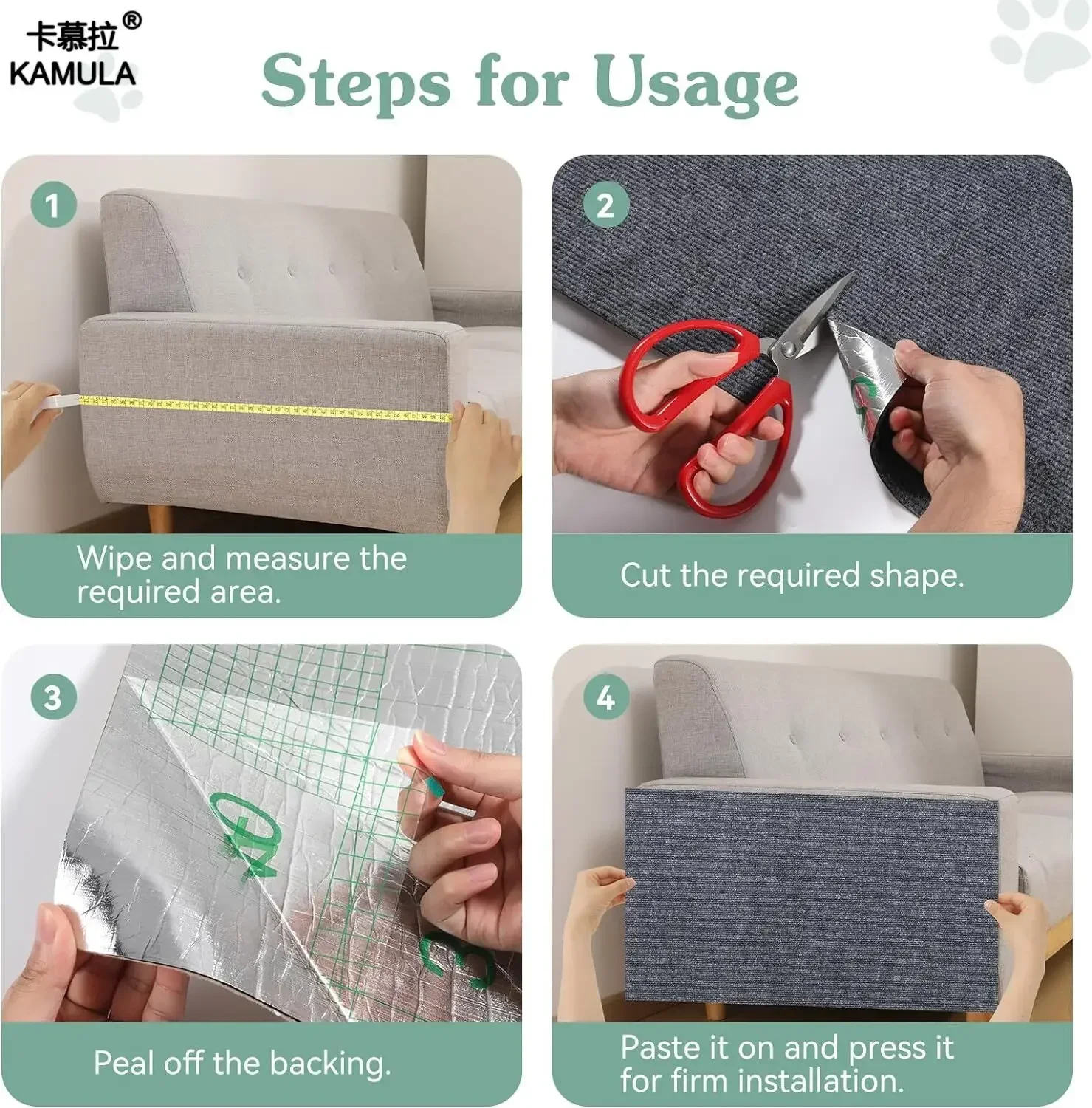 Anti Kat Kras Bank DIY Katten Krasplank Sofa Bescherming Poten Verscherpen Trimbaar zelfklevend Tapijt Katten Krasplank