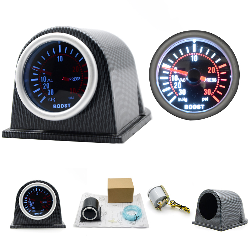 LED Turbo table Universal Turbo Boost Gauge 0-30 inches of HG Vacuum Scale Kit Car With Pod