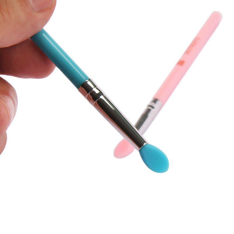 3 Pcs Makeup Brushes Set Soft Silicone Head Plastic Handle Eye Shadow Lip Applicator Brush Tools Silicone Makeup brushes Kit