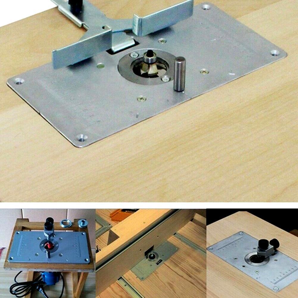 Multifunctional Aluminium Router Table Insert Plate Woodworking Router Wood Benches Machine Trimmer Engraving Models R7Y3