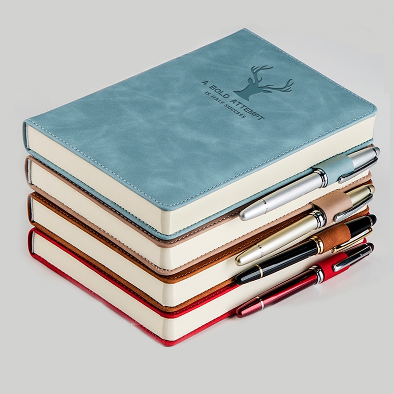360 Pages Super Thick Wax Sense Leather A5 Notebook Business Office Daily Work Notebook NotebookS Free Portrayal Company Logo