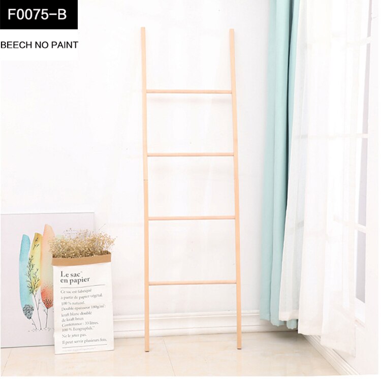 Ladder hanger trapezoidal solid wood coat rack simple bathroom hotel towel rack: F0075-B