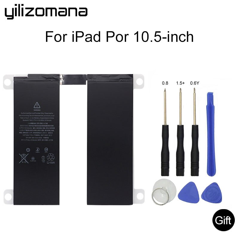 YILIZOMANA For ipad pro 10.5 inches Suitable battery 8134 mAh inches Suitable A1701 A1709 A1798 A1852 Replacement Battery Tools