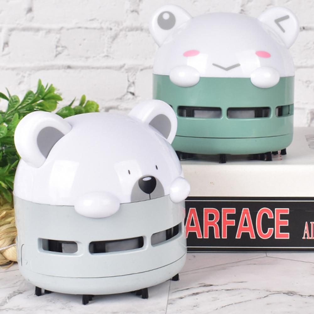 Mini aspirateur de bureau Portable, ours de dessin animé, chargement USB, veilleuse, clavier, nettoyant de Table pour véhicule, balayeuse de Table